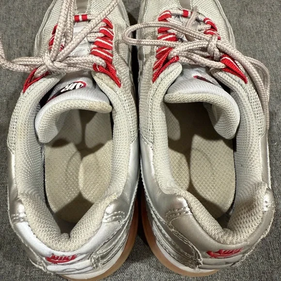 Nike Silver and Red Women's Sneakers - Picture 4 of 8